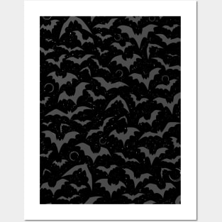 Bats Attack, Goth Pattern, Halloween, flying bats, horror sticker, gothic design Posters and Art